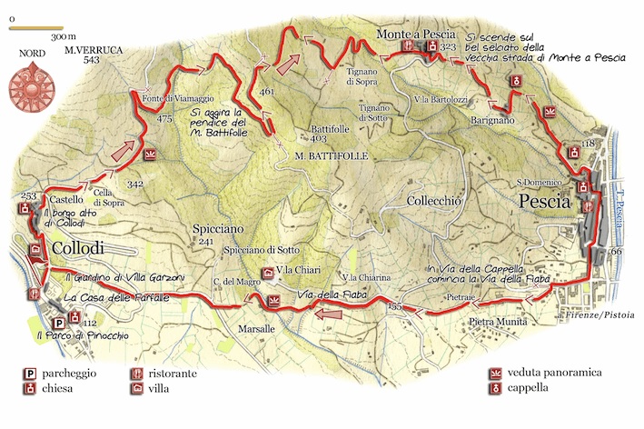 mappa via fiaba collodi