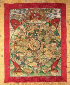 Bhavachakra, La grande Ruota della vita, dipinto a tempera su tessuto, Nepal, XX secolo