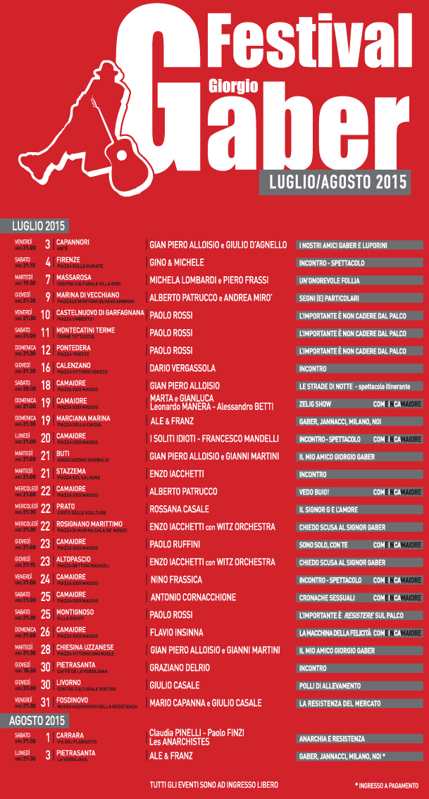 CALENDARIO FESTIVAL 2015