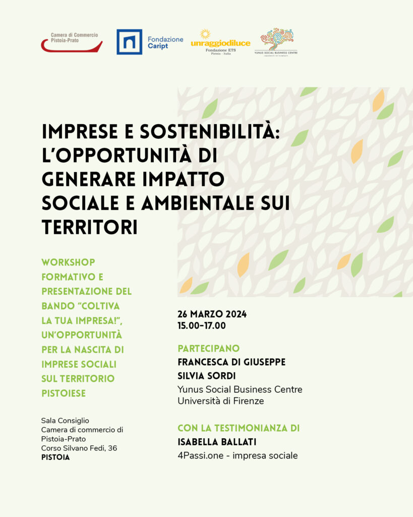 Imprese e sostenibilità: l'opportunità di generare impatto sociale e ambientale sui territori. Coltiva la tua impresa
