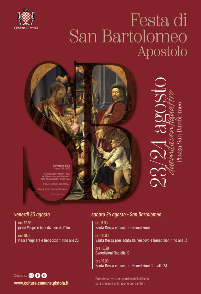 Locandina festa di San Bartolomeo 2024 a Pistoia