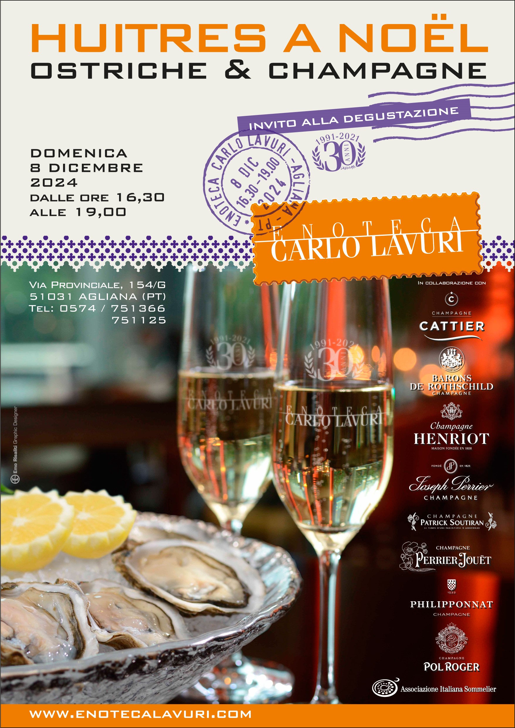 ostriche e champagne da Carlo Lavuri
